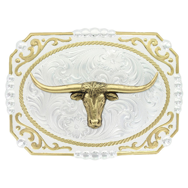 MONTANA SILVERSMITHS COWBOY CAMEO LONGHORN - ACC BUCKLE  - 25815-767