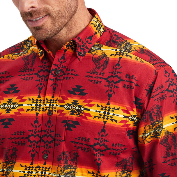 ARIAT NATHANIEL TANGO RED PRINT - MENS SHIRT  - 10041561