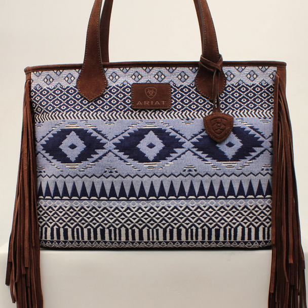 ARIAT MADISON TOTE BLUE WOVEN FRINGE - LADIES PURSES  - A770008902