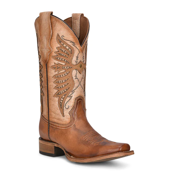 CIRCLE G BY CORRAL BROWN OVERLAY EMBROIDERY STUDS - BOOT LADIES  - L2056