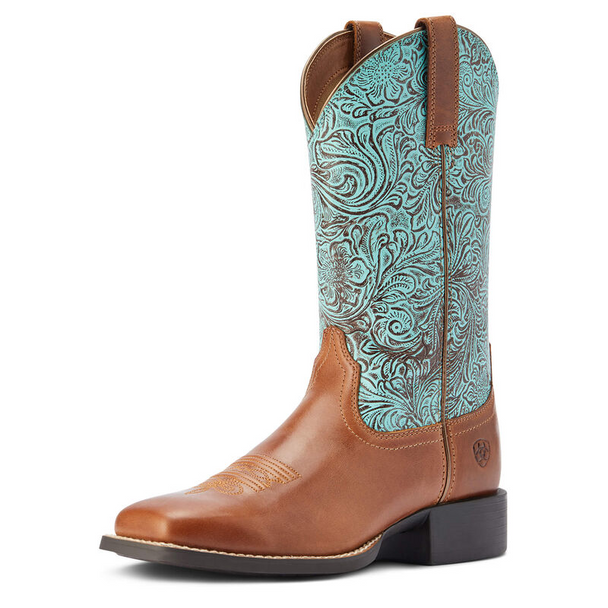 ARIAT ROUND UP WEST TURQUOISE FLORAL - BOOT LADIES  - 10042534