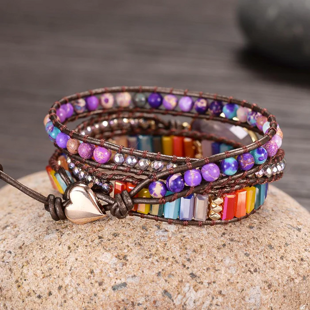 CAPE DIABLO AMETHYST RAINBOW WRAP - ACCESSORIES JEWELRY BRACELET - AMETHYST RAINBOW WRAP