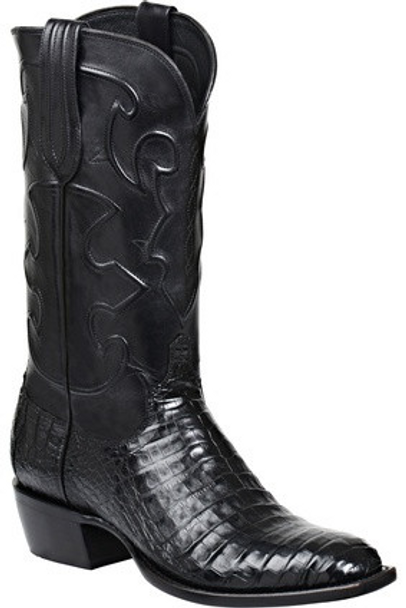 LUCCHESE CHARLES BELLY CAIMAN BLACK - BOOT MENS WESTERN - M1636.14