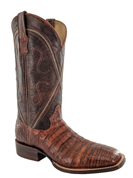 R. WATSON ANTIQUE COGNAC CAIMAN BELLY - BOOT MENS WESTERN - RW2003-2