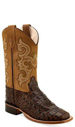 Oldwest Ostrich Print Square Toe - Boot Kids Boys - Bsy1830