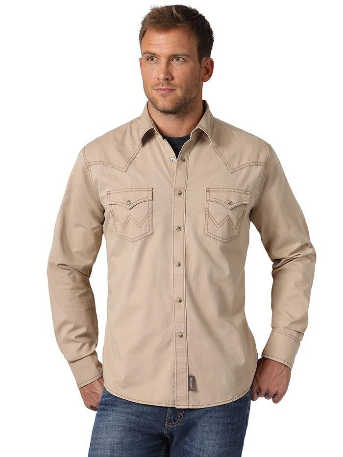 Wrangler Retro Premium Tan Snap - Mens Shirt - Mvr502T