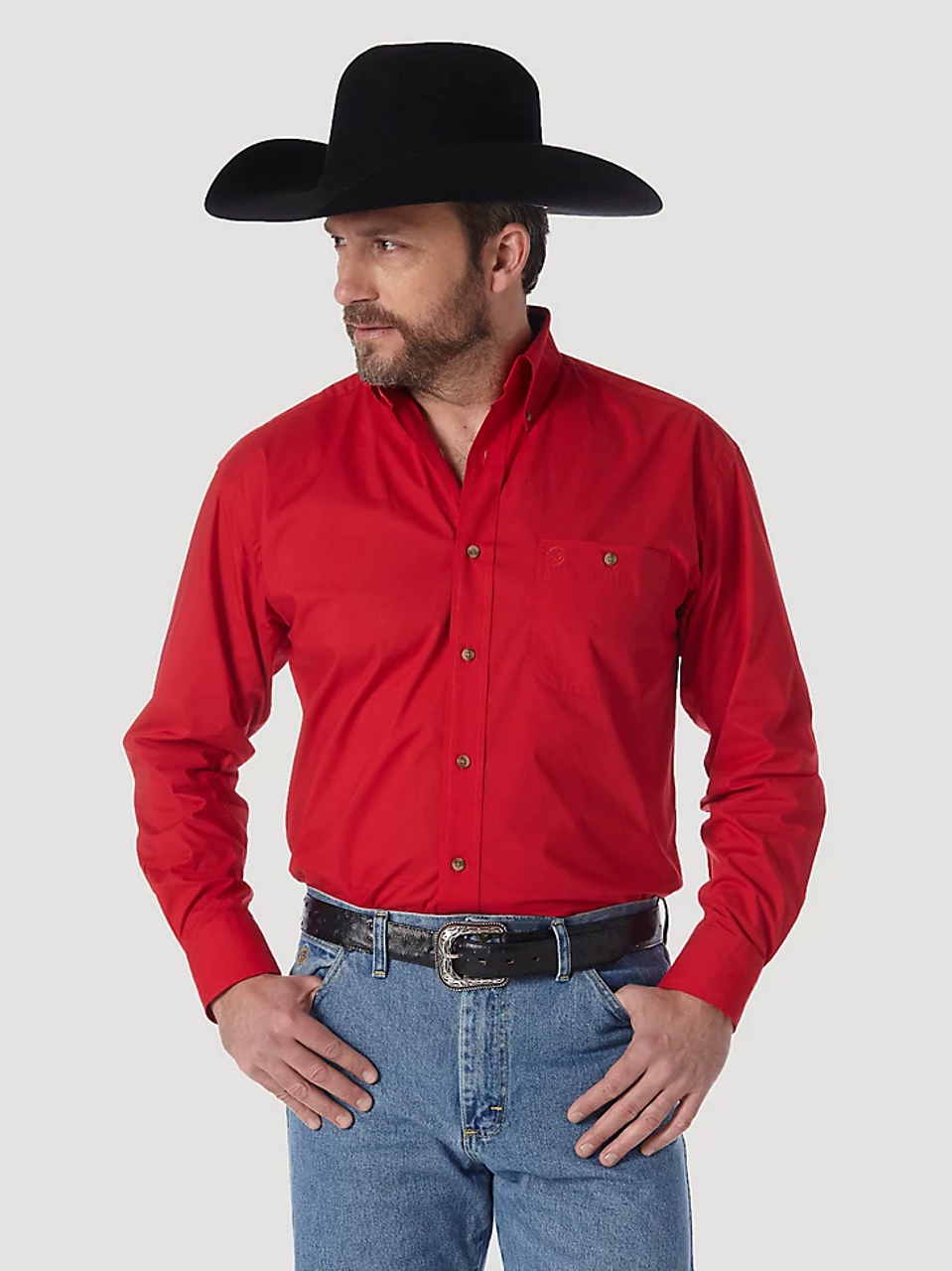 Wrangler George Strait einfarbig rot - Herrenhemd - 112345804 - Bild 1 von 15
