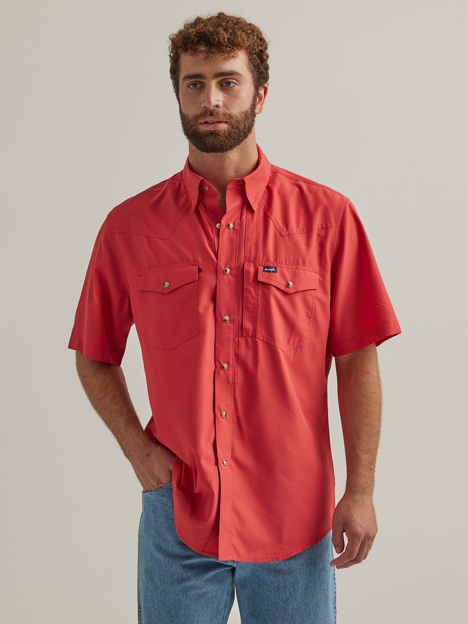 Camisa para hombre Wrangler Classic Fit Performance roja - 112344571 - Imagen 1 de 20