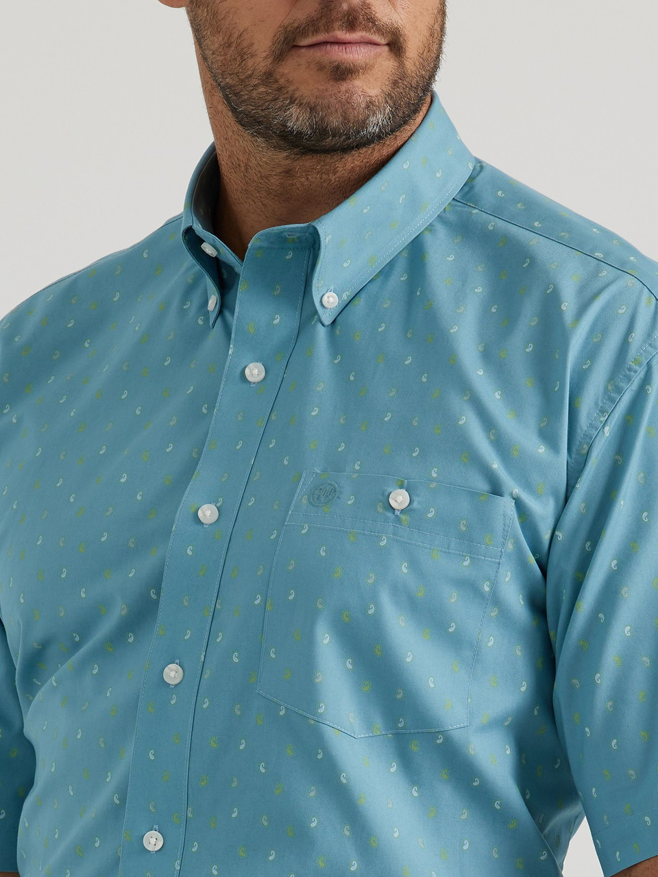 Wrangler Classics Short Sleeve Blue - Mens Shirt - 112346078 - Picture 3 of 20