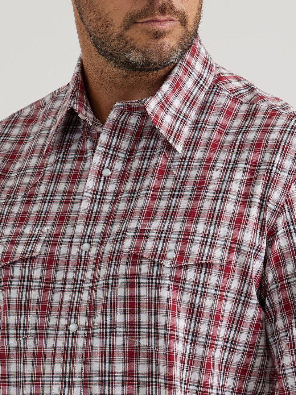 Wrangler Wrinkle Resist rot kariert - Herren Hemd - 112346247 - Bild 3 von 20