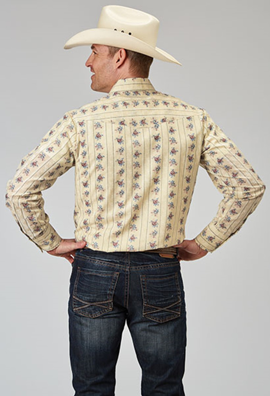Roper Floral Stripe Yellow Print - Herren Hemd - 01-001-0019-0351Ye - Bild 2 von 18