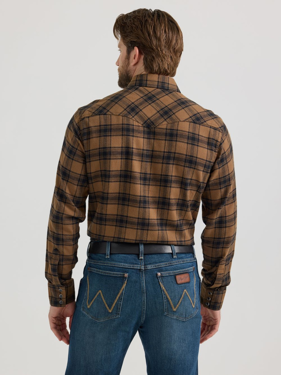Wrangler Retro Brown Flannel Snap - Mens Shirt - 112351488 - Picture 2 of 20