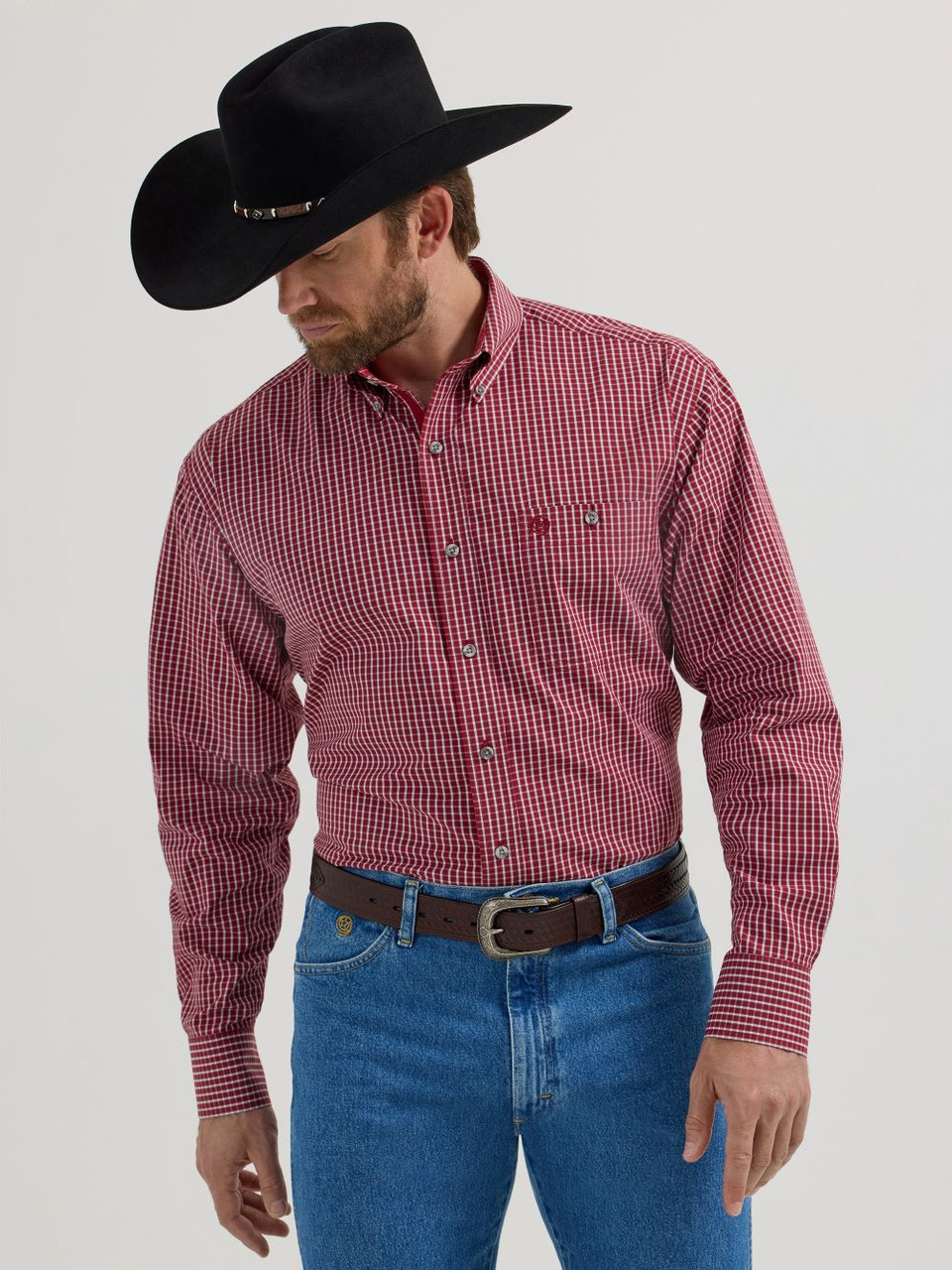 Wrangler George Strait dunkelrot kariert - Herren Hemd - 112356606 - Bild 1 von 28
