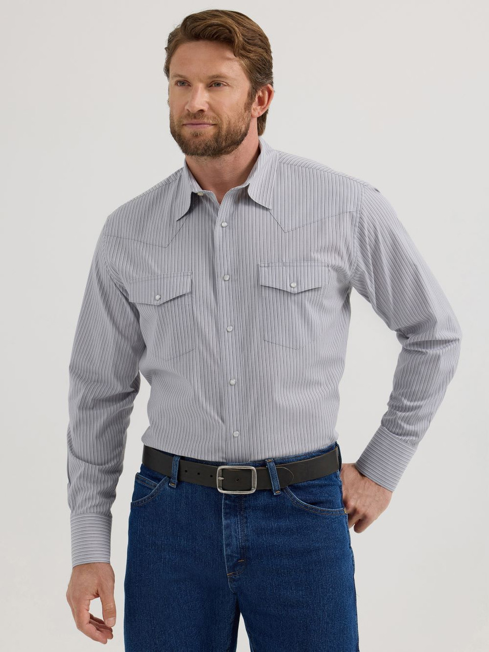 Wrangler Grey Pearl Snap Striped - Herren Hemd - 112355361 - Bild 1 von 20