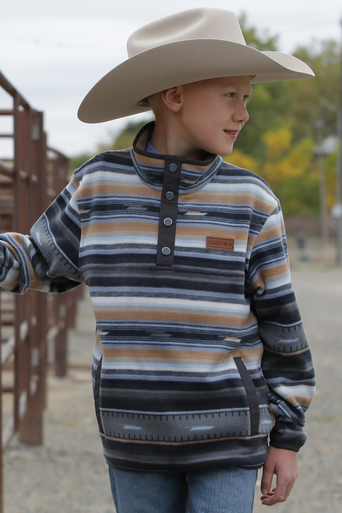 STRIPED SNAP FLEECE PULLOVER MWK7590018 CINCH