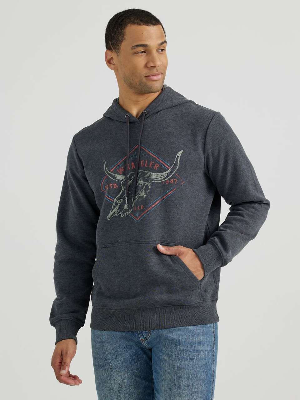 Wrangler Washed Black Skull Hoodie - Herren Kapuzenpullover - 112354247 - Bild 1 von 15