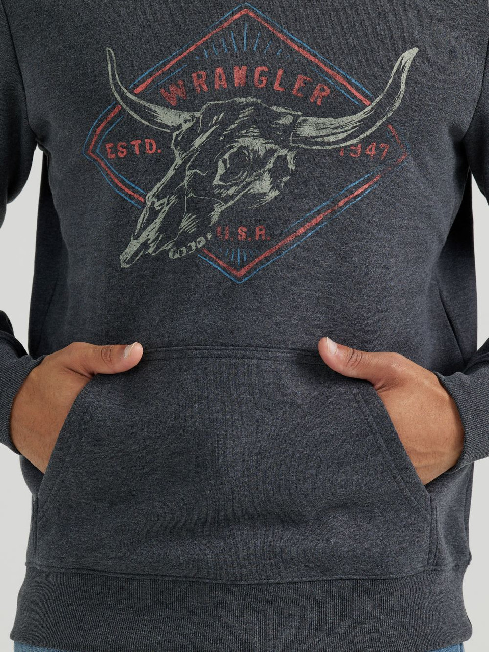 Wrangler Washed Black Skull Hoodie - Herren Kapuzenpullover - 112354247 - Bild 3 von 15