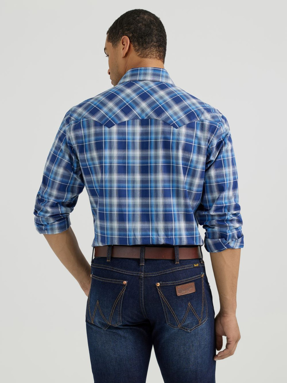 Wrangler Retro Navy Plaid - Mens Shirt - 112355379 - Picture 2 of 20