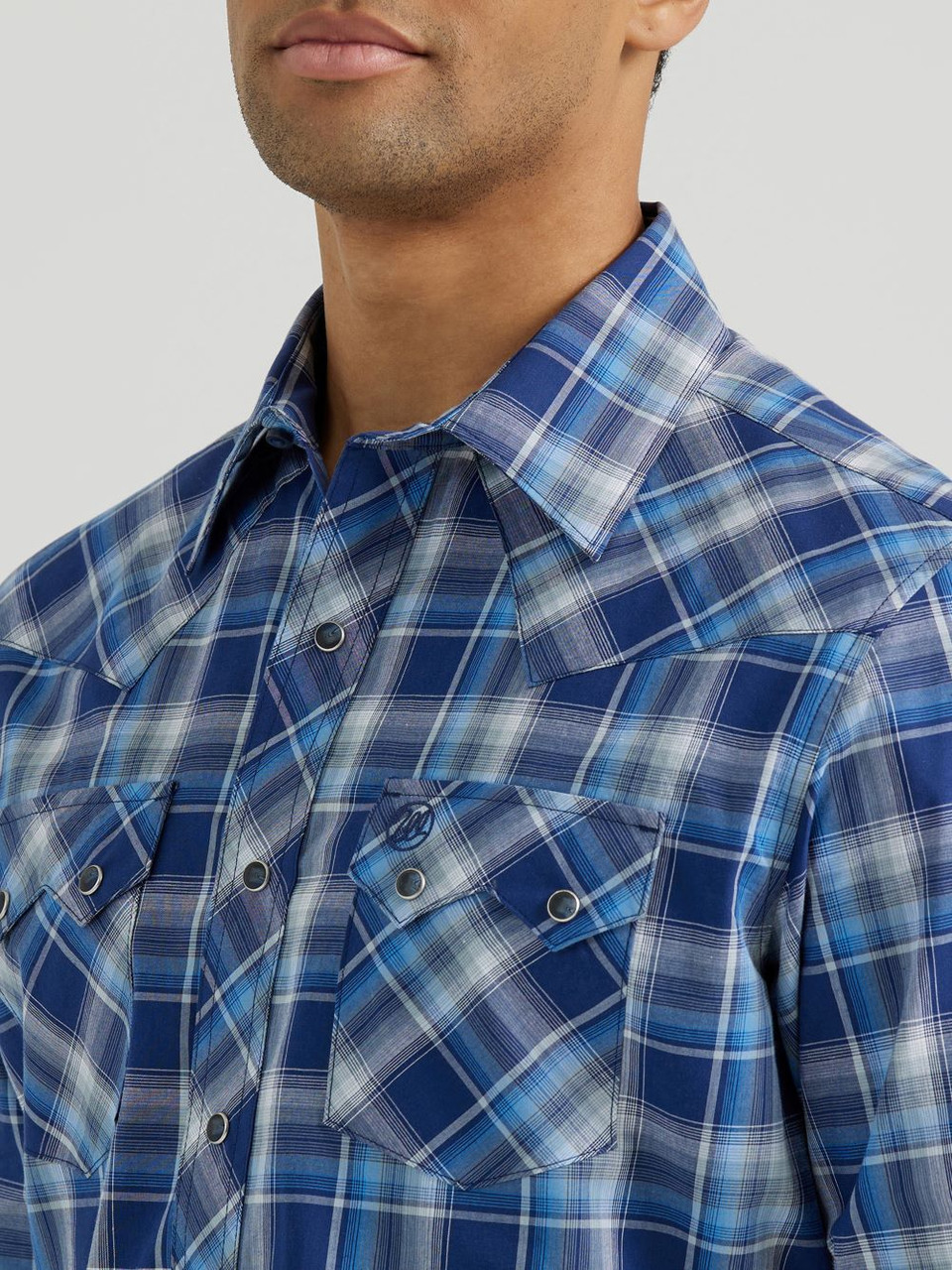Wrangler Retro Navy Plaid - Mens Shirt - 112355379 - Picture 3 of 20