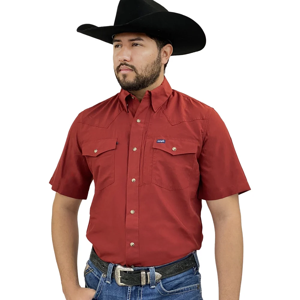 Wrangler Performance Short Sleeve Red - Mens Shirt - 112359436 - Picture 1 of 10