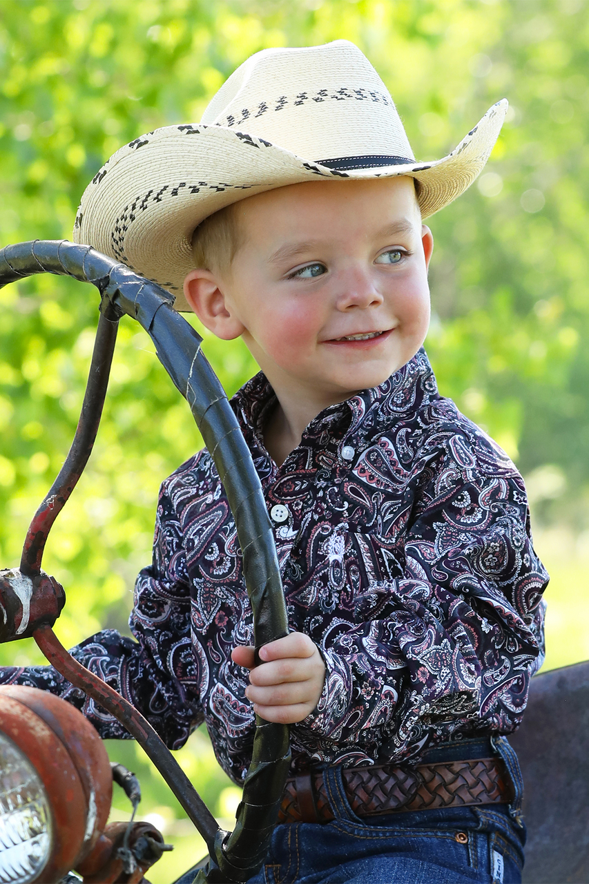 Cinch Toddler Purple Paisley Print - Kids Boys Shirt - Mtw7061378 - Picture 1 of 3