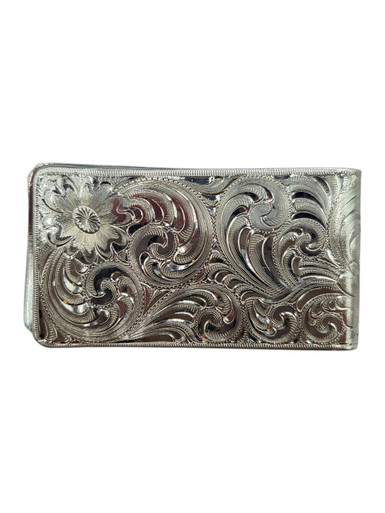 MONEY CLIP ENGRAVED LETTER P MCL4-B2P MONTANA SILVERSMITHS