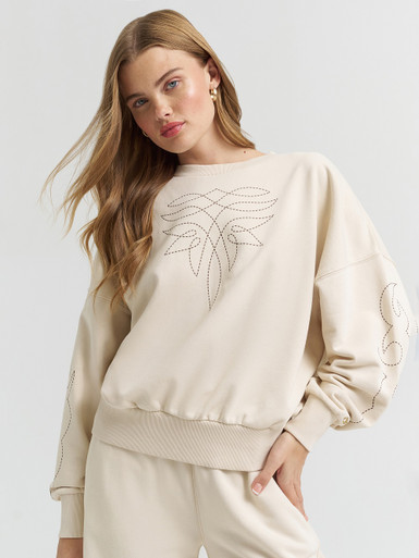 LAINEY WILSON SWEATSHIRT CREAM 112375627 WRANGLER