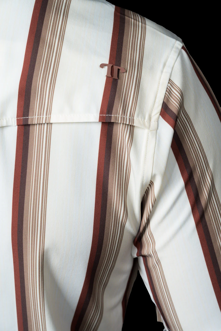 как выглядит Ferrel The Tristan Brown Stripe - Mens Shirt - Fps1026049 фото