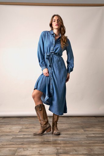 CHANNY INDIGO DENIM DRESS WSK0000020-BL018 KIMES RANCH