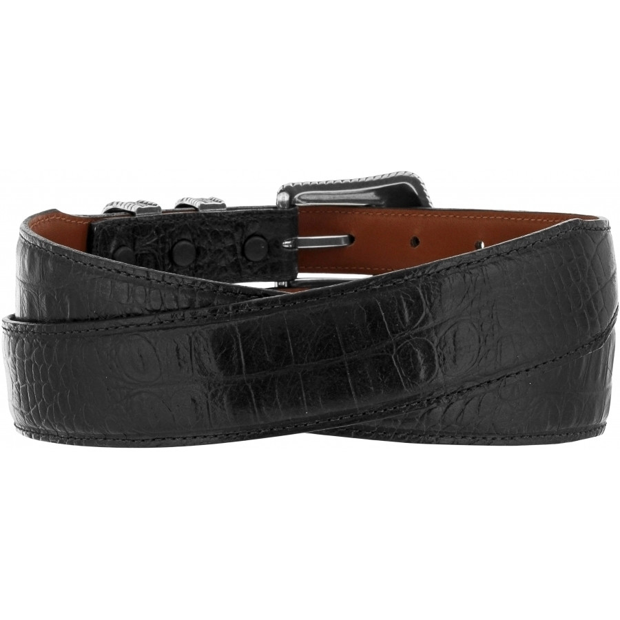 как выглядит Tony Lama Country Croc Print Black - Accessories Belt Men - C42123 фото