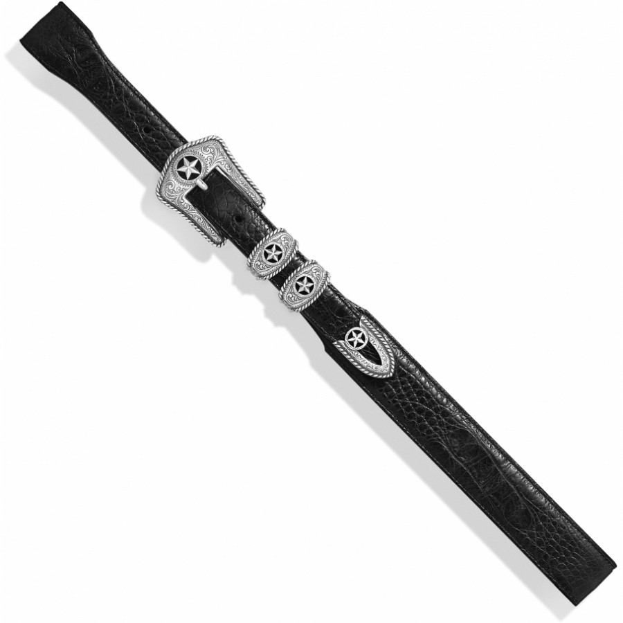 как выглядит Tony Lama Country Croc Print Black - Accessories Belt Men - C42123 фото