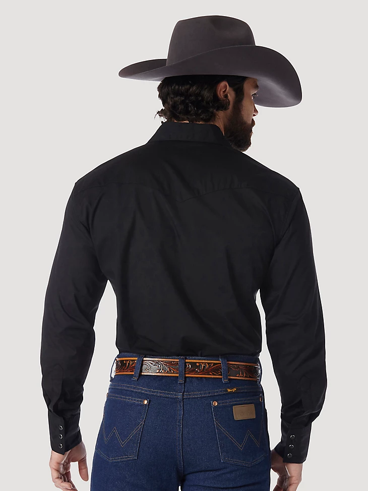 Wrangler Sport Black Western Snap - Mens Shirt - 71105Bk - Afbeelding 2 van 15