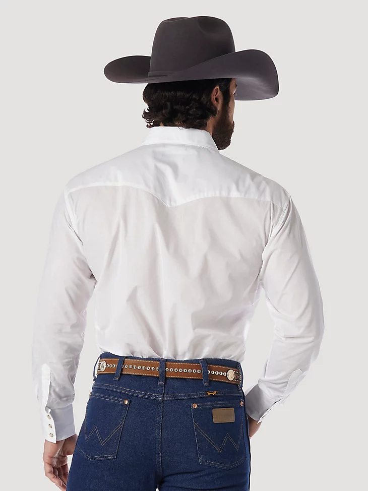 Camisa Wrangler Sport Blanca Western Snap Camisa Para Hombre