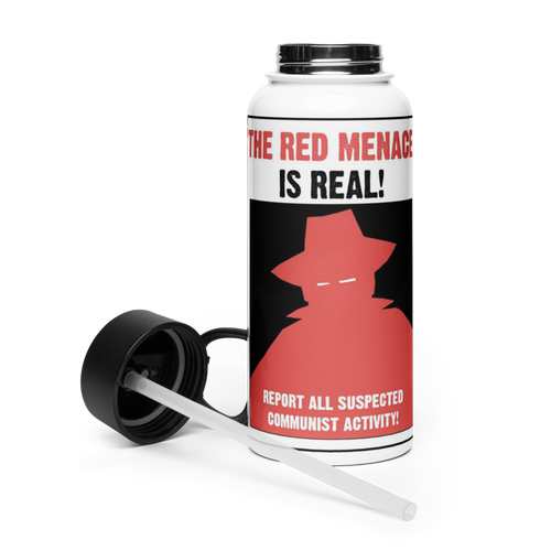 Red Menace Stainless Steel Water Bottle with Straw Lid Red Menace Stainless Steel Water Bottle with Straw Lid