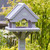 Bird table painted in Royal Exterior Wood Finish - Winter Sky