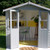 Garden shed interior stripe painted in Royal Exterior Wood Finish - Clouded Yellow