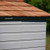 Garden shed wall panel painted in Royal Exterior Wood Finish -  Smokey Grey