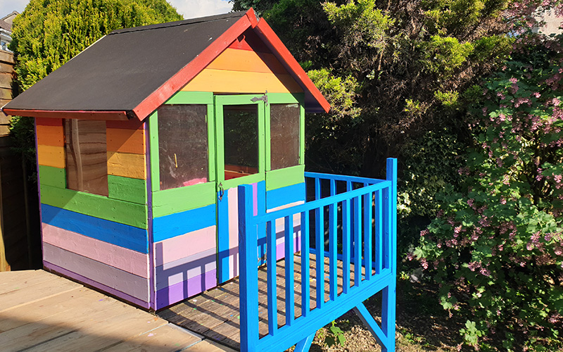 Childrens play house in child friendly paints