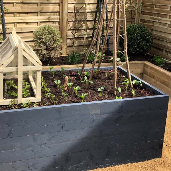 Raised bed in slate grey