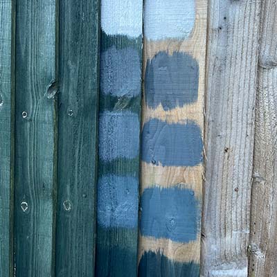 How to paint your fence - samples