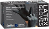 Saniflex Powder Free Black Latex Examination Gloves - Large 1 box