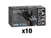 Saniflex Powder Free Black Latex Examination Gloves - Medium 10 boxes