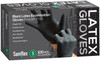 Saniflex Powder Free Black Latex Examination Gloves - Small 1 box