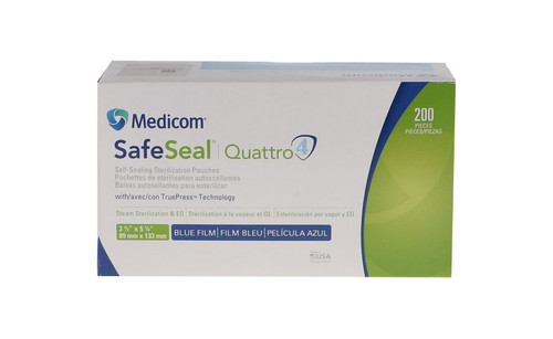 Medicom Safe-Seal - Quattro Self-Sealing Sterilization Pouches 89mm x ...