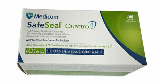Medicom Safe-Seal - Quattro Self-Sealing Sterilisation Pouches 57mm x ...