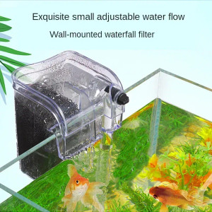 Color: Black, Size: XS - Fish tank filter Waterfall filter Cleaning aerobic pump Aquarium wall moun