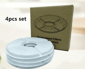 Color: Filter, style: Round - Automatic Pet Cat Water Fountain with LED Light