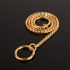Color: Gold, Size: 5.0X70cm - Metal dog collar