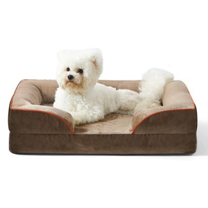Color: Brown, Specifications: XL-105x81x18cm - Pet Supplies Dog Plush Sofa Comfortable Detachable