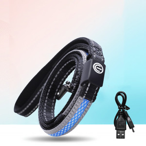 Color: Blue, Size: S - Dog luminous collar usb charging collar